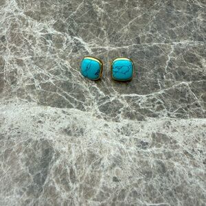 Julie Vos earrings turq and gold